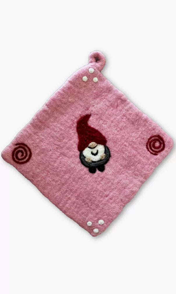 felt potholder, fair trade Nepal