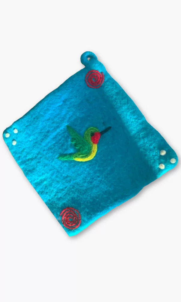 felted wool potholder, fair trade Nepal