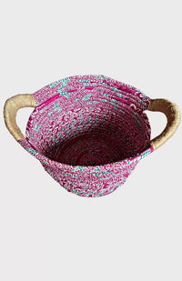 recycled silk basket fair trade nepal