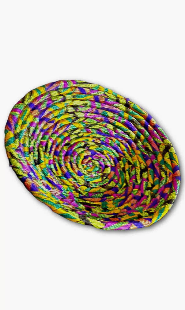 sari wrapped baskets, fair trade Nepal