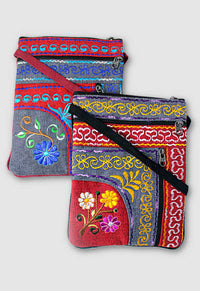 embroidered zipper purse fair trade nepal