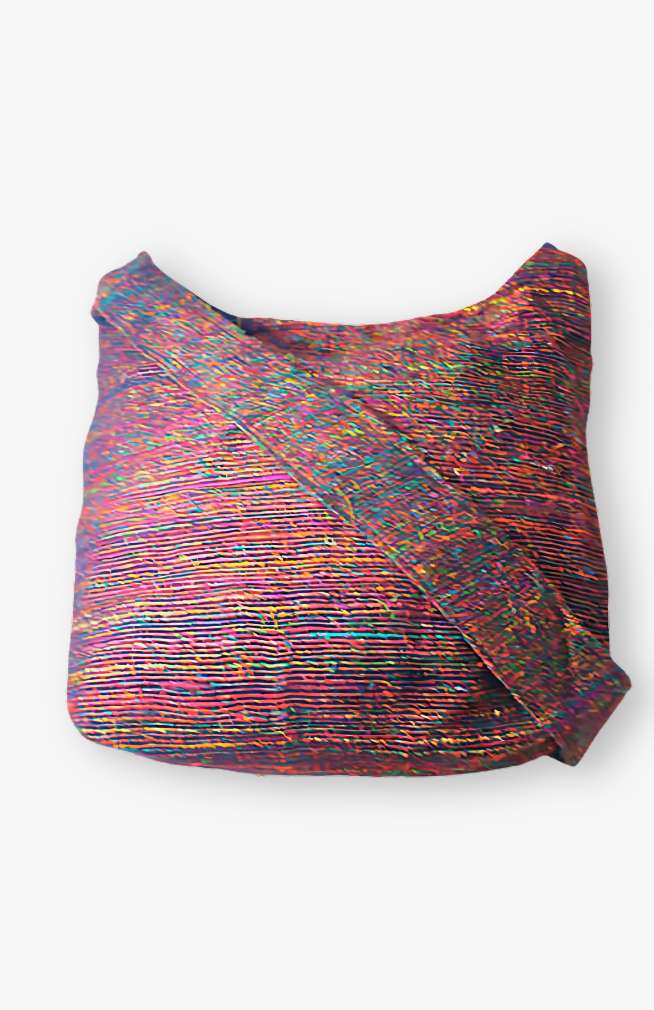 recycled silk bucket bag fair trade Nepal