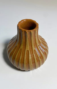 Handmade Orange Ceramic Bud Vase. Fair Trade Nepal