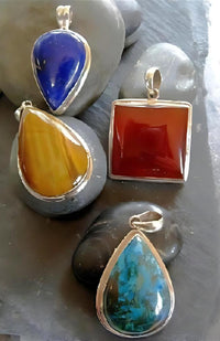 Sterling Silver Pendant w/Semi Precious Gemstone