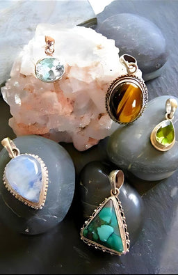 Sterling Silver Pendant w/ Semi Precious Gemstone