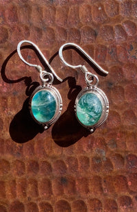 Sterling Silver Pendant Earring with Oval Gemstone