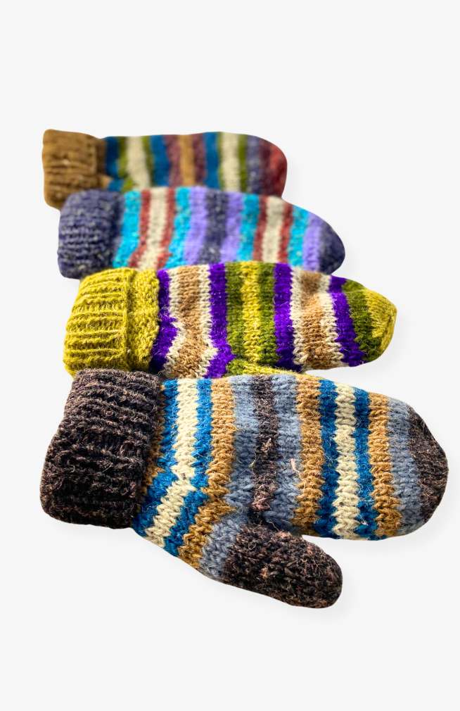 Hemp/wool mitten, fair trade Nepal
