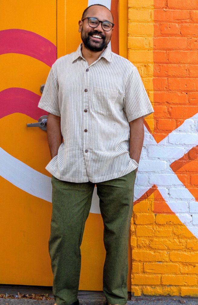 Hand Crafted Short Sleeve Button Down Cotton Shirt w Collar