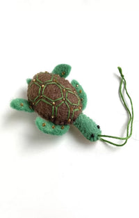 felt turtle ornament fair trade nepal