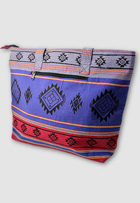 cotton block print tote bag fair trade nepal