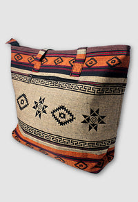cotton block print tote bag fair trade nepal