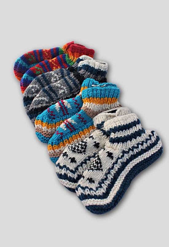 wool knit fleece lined slipper fair trade nepal men's women's