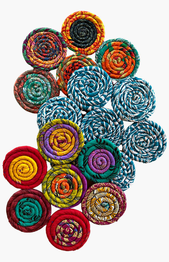 recycled silk trivet fair trade nepal