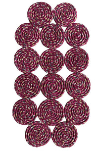 recycled silk sari coiled trivet, fair trade Nepal