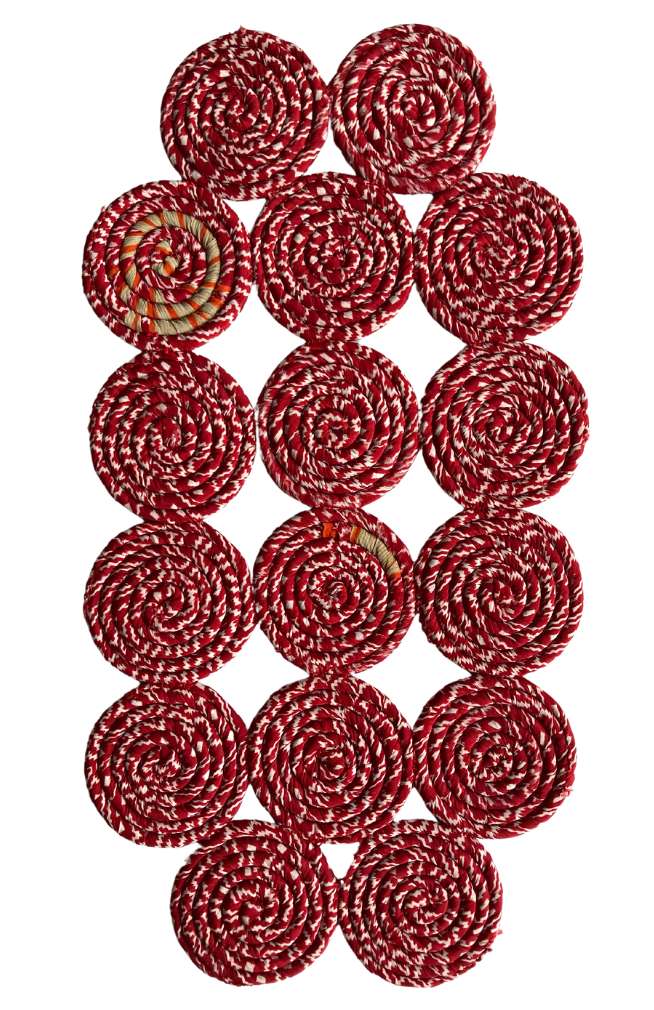 recycled silk sari trivet, fair trade Nepal