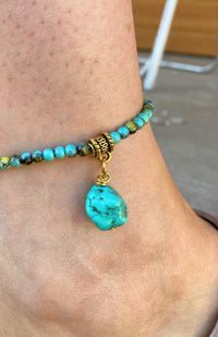 turquoise anklet fair trade nepal