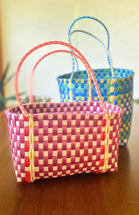handmade colorful baskets, fair trade Nepal