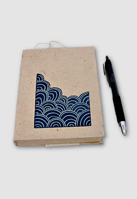 Handcrafted Hardcover Lokta Paper Journal, Cascading Water