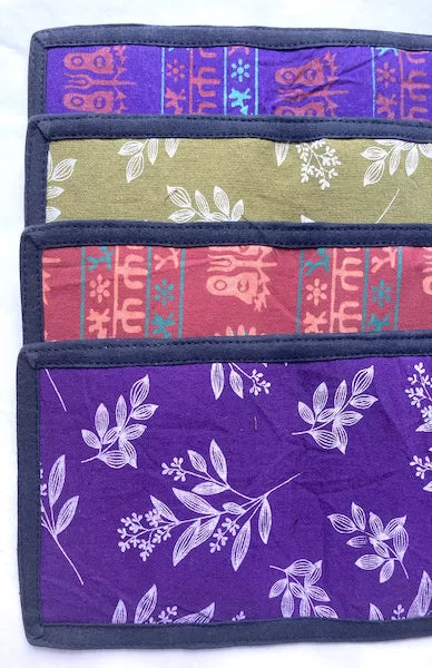 screenprint cotton wallet fair trade nepal