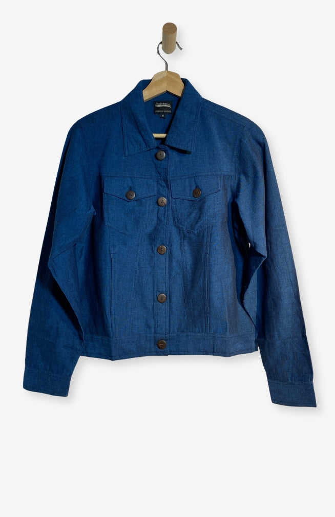 Light Cotton Jacket with Pockets, handmade by artisans in Nepal.