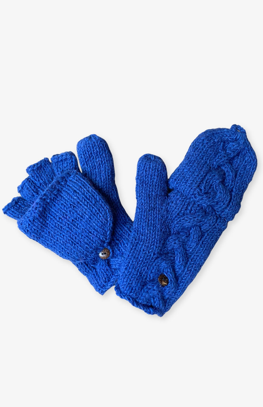Fair trade handmade fleece lined wool glitten made by artisans in Nepal