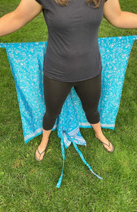 Handcrafted Recycled Silk Wrap Pants w Double Tie, Assorted