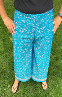 Handcrafted Recycled Silk Wrap Pants w Double Tie, Assorted