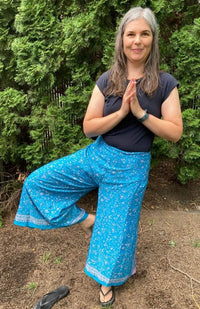 Handcrafted Recycled Silk Wrap Pants w Double Tie, Assorted