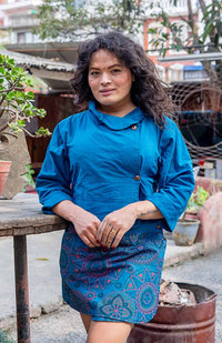 asymmetrical short cotton jacket hand made Nepal fair trade