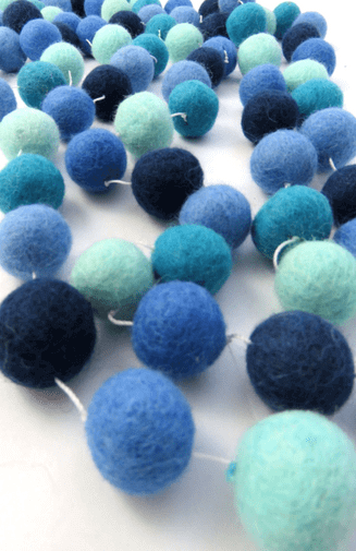 felt ball garland fair trade nepal