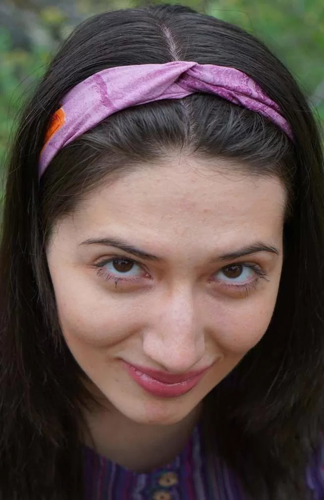 recycled silk headband, fair trade Nepal