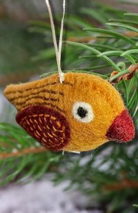 felted bird ornament, fair trade Nepal
