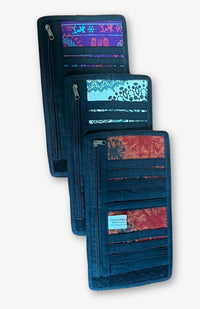 screenprint cotton trifold wallet fair trade Nepal