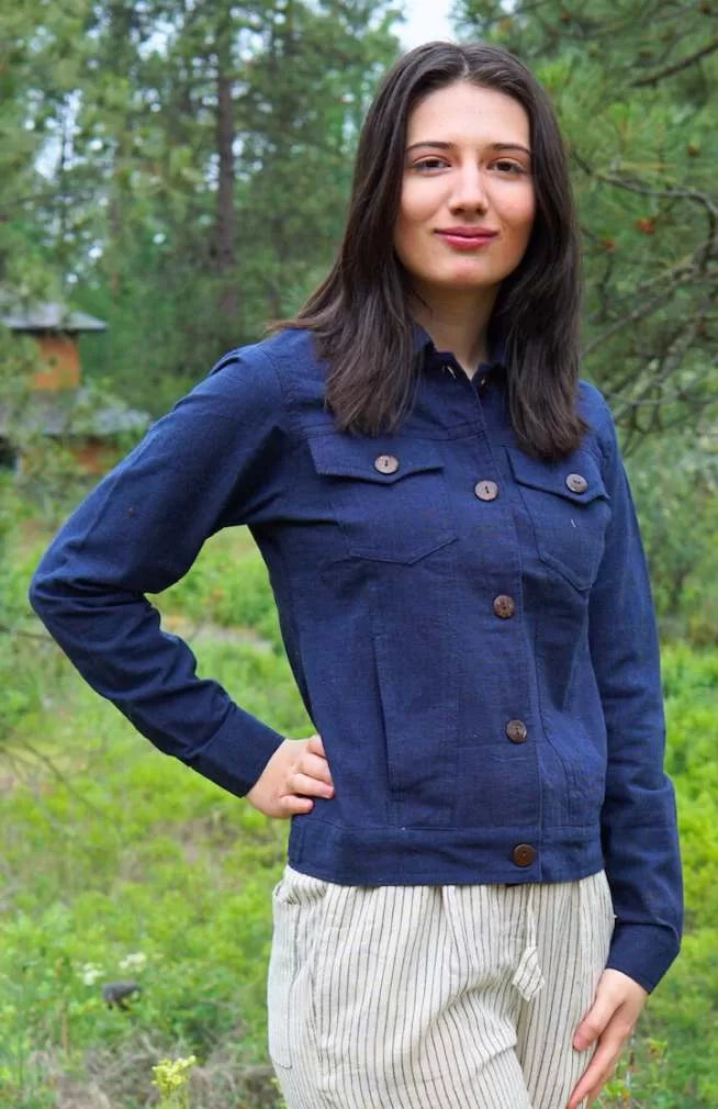 cotton jean jacket, fair trade Nepal
