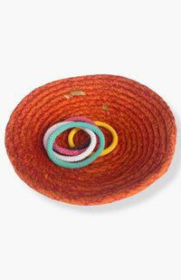 sari wrapped hand made basket, fair trade Nepal