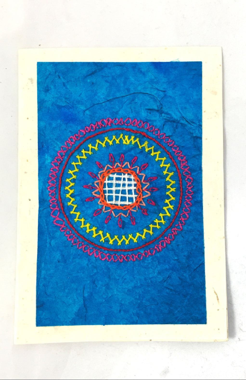 Handcrafted Lokta Paper Card w Embroidery, Assorted Designs