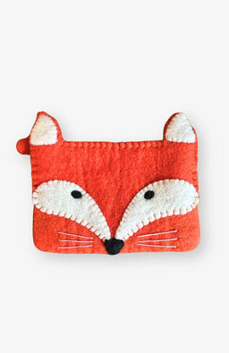 felted fox coin purse fair trade Nepal