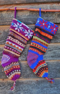 wool knit christmas stocking fair trade nepal