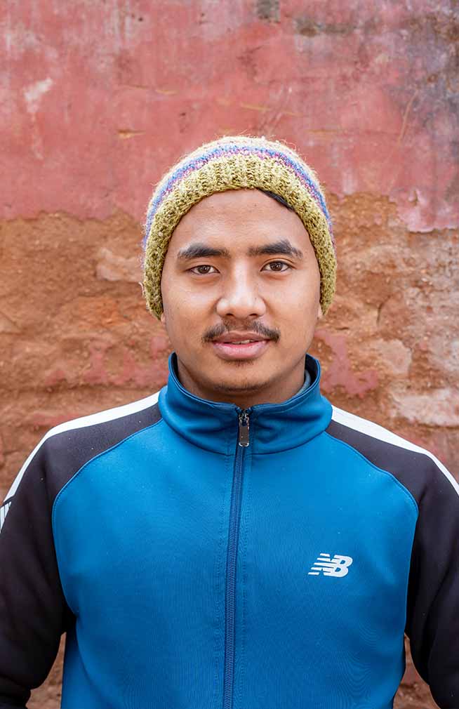 patterned colorful hemp wool blend knit hat nepal