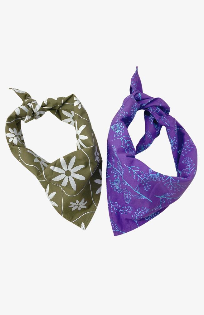 Cotton printed bandana 21" colorful made in Nepal 