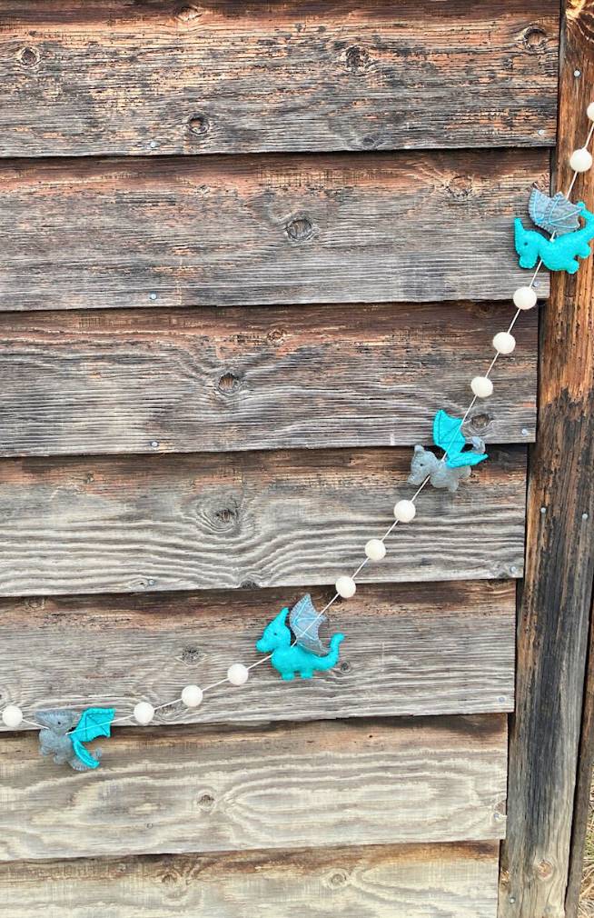 felt dragon garland fair trade Nepal