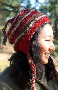 wool silk earflap hat fair trade nepal