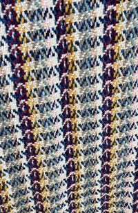 fair trade scarf with greys, mustard and red tones, fair trade Nepal