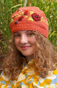 cotton knit hat fair trade nepal embroidered