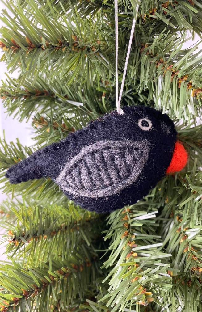 felted bird ornament, fair trade Nepal