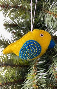 felted bird ornament, fair trade Nepal