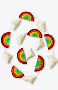 Felt cloud, rainbow garland, Fair Trade Nepal
