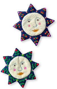 felt sun trivet embroidery fair trade Nepal
