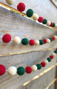 Hand-Felted Decorative Ball Garlands, Multiple Colors