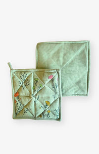 Cotton floral potholder fair trade Nepal
